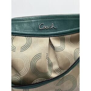Coach F20088 Ashley Signature Dotted OP Art Green Hippie Shoulder Bag Certified‎